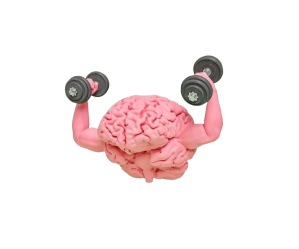 Cérebro com braços musculosos e halteres nas mãos _ Foto Premium (1)